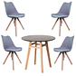 Mesa Eames Nordic MDF Redonda +4 Sillas Nordic – Comedor  - Miniatura 8