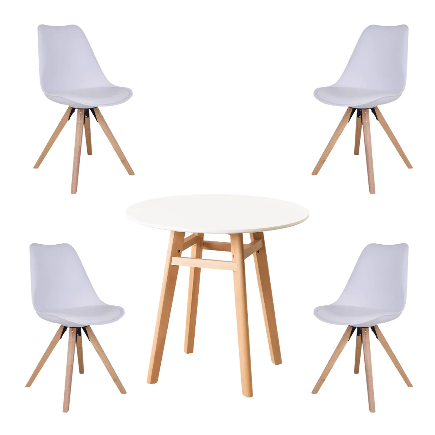 Mesa Eames Nordic MDF Redonda +4 Sillas Nordic – Comedor  7