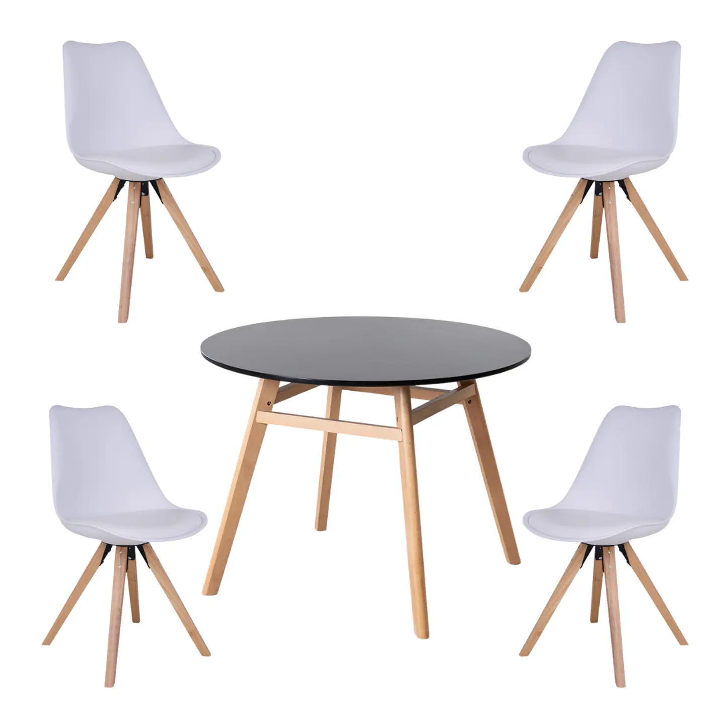 Mesa Eames Nordic MDF Redonda +4 Sillas Nordic – Comedor  9