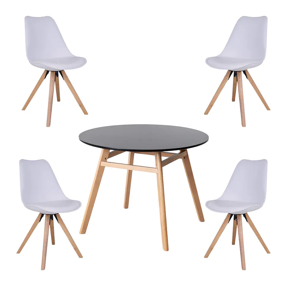 Mesa Eames Nordic MDF Redonda +4 Sillas Nordic – Comedor  9