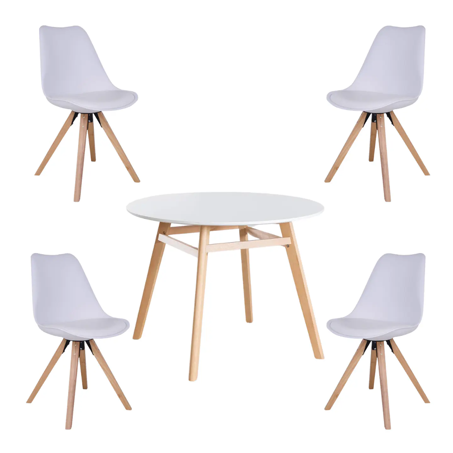 Mesa Eames Nordic MDF Redonda +4 Sillas Nordic – Comedor  10
