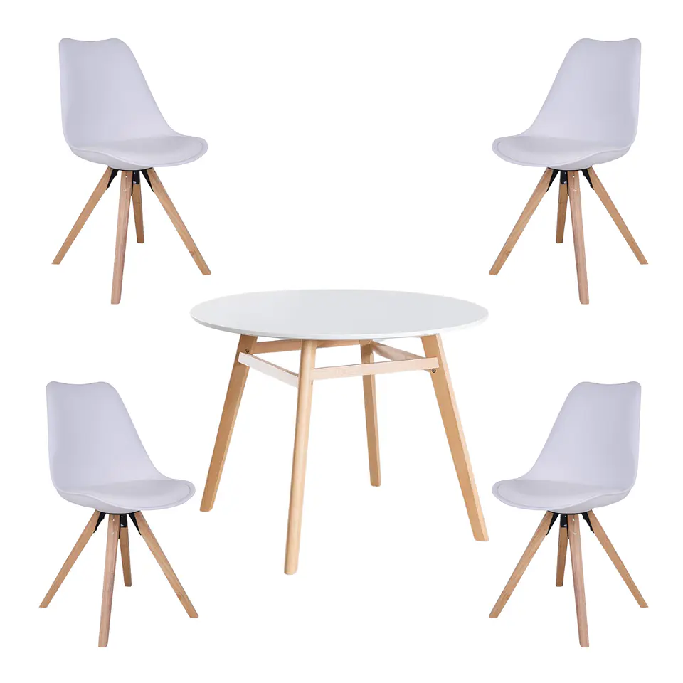 Mesa Eames Nordic MDF Redonda +4 Sillas Nordic – Comedor  10