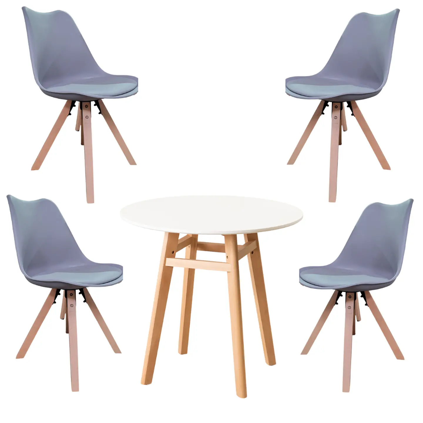 Mesa Eames Nordic MDF Redonda +4 Sillas Nordic – Comedor  11