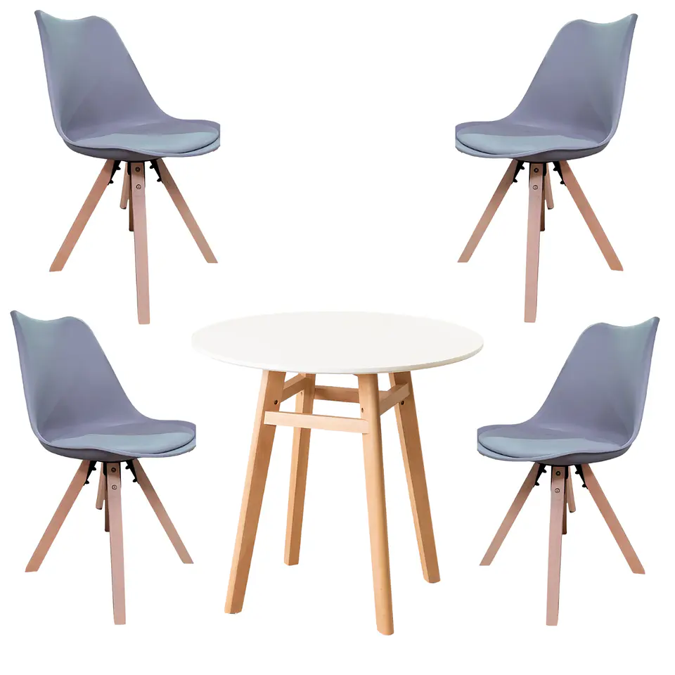 Mesa Eames Nordic MDF Redonda +4 Sillas Nordic – Comedor  11