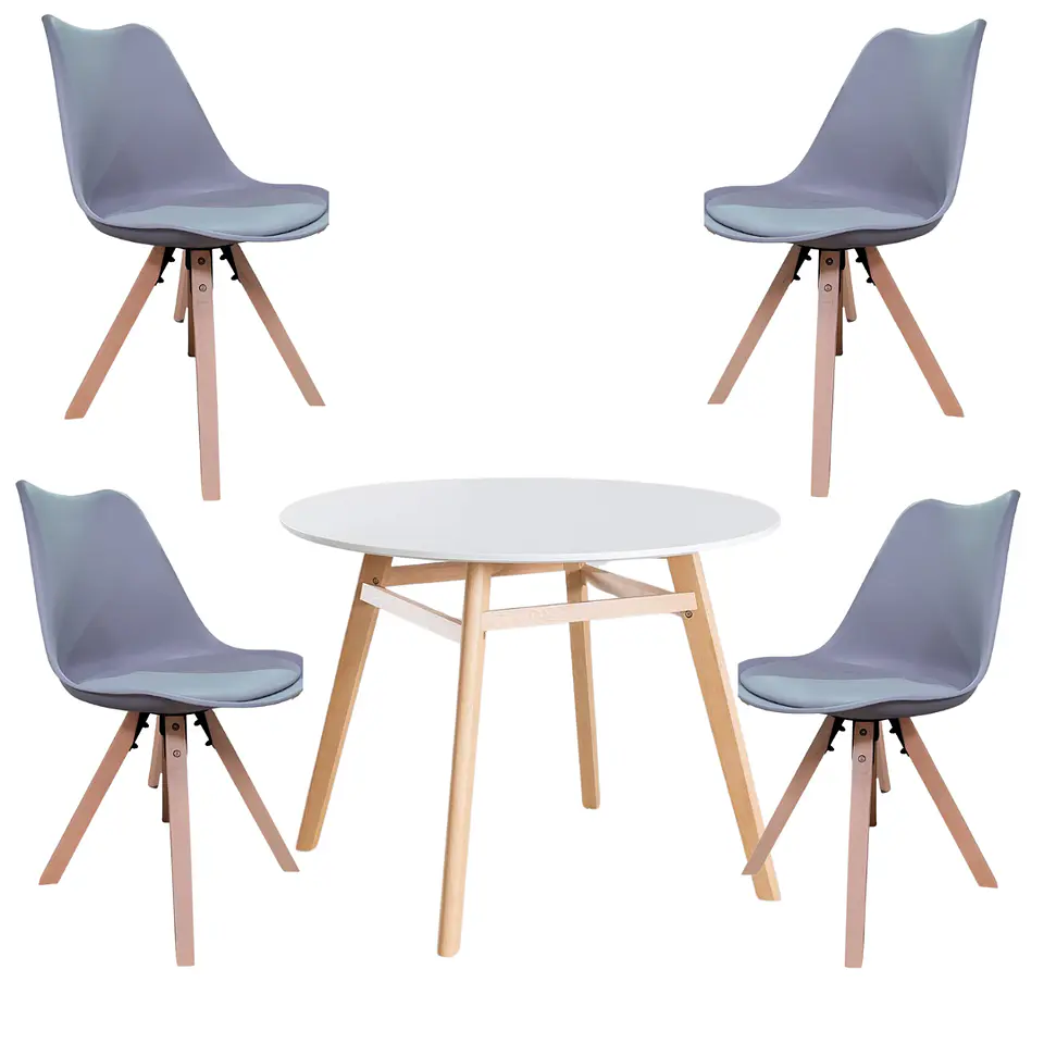 Mesa Eames Nordic MDF Redonda +4 Sillas Nordic – Comedor  1