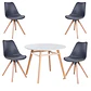 Mesa Eames Nordic MDF Redonda +4 Sillas Nordic – Comedor  - Miniatura 4