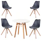 Mesa Eames Nordic MDF Redonda +4 Sillas Nordic – Comedor  - Miniatura 2