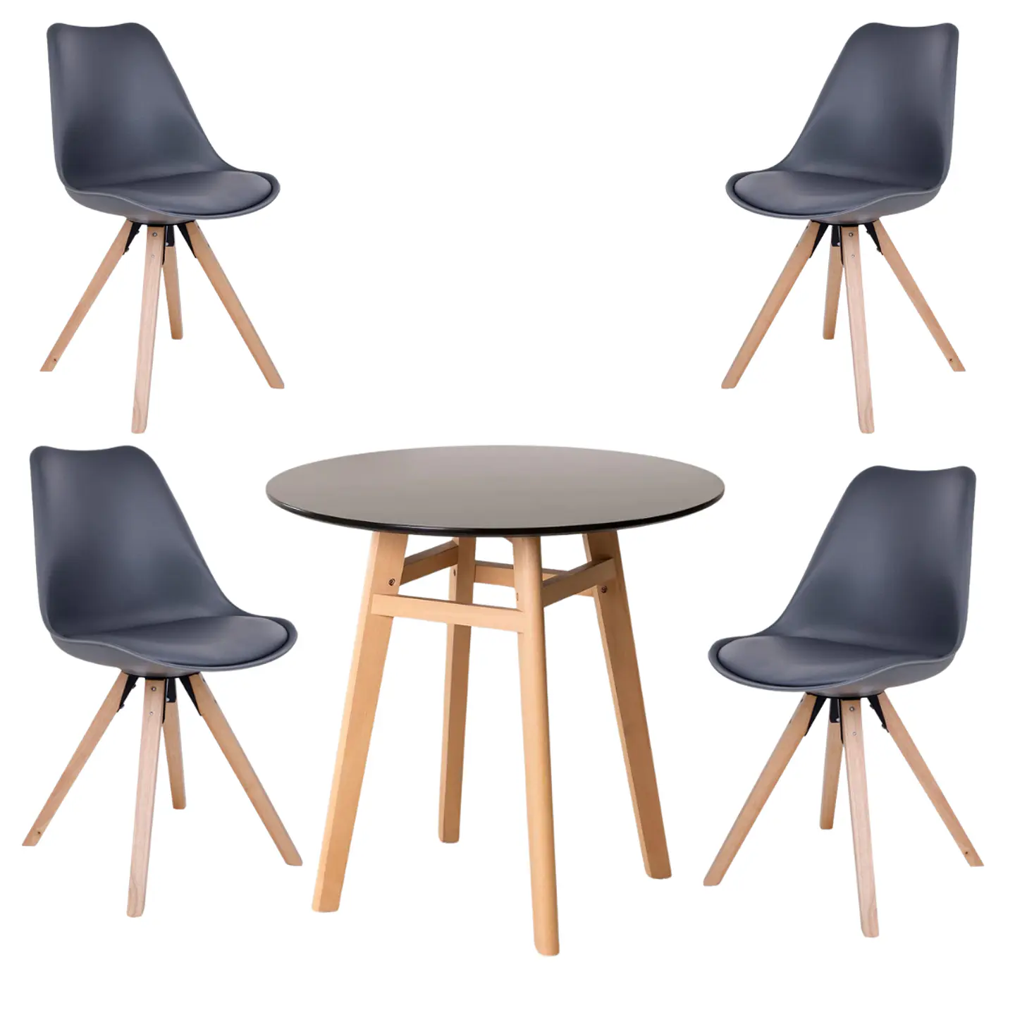 Mesa Eames Nordic MDF Redonda +4 Sillas Nordic – Comedor  12