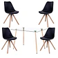 Comedor Rectangular Vidrio 4 Sillas Nordic – Mesa 100cm - Miniatura 2