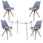 Comedor Rectangular Vidrio 4 Sillas Nordic – Mesa 100cm - Miniatura 1