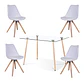 Comedor Rectangular Vidrio 4 Sillas Nordic – Mesa 100cm - Miniatura 4