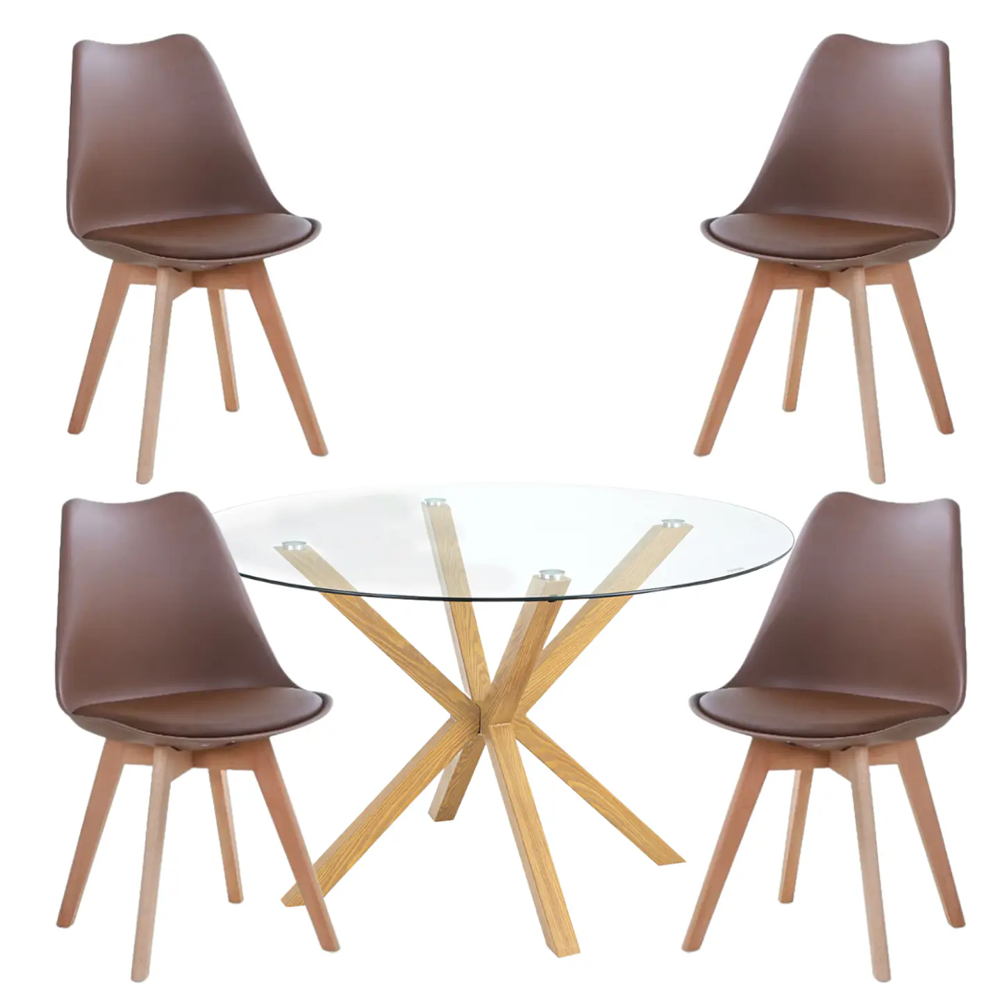 Comedor Redondo Vidrio 4 Sillas Tulip  6