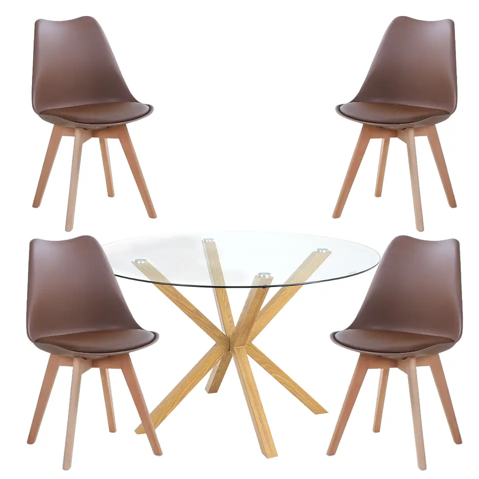 Comedor Redondo Vidrio 4 Sillas Tulip  6