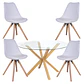 Mesa Valdivia Nordic Redonda Vidrio +4 Sillas Tulip Nordic – Comedor  - Miniatura 8
