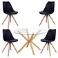 Mesa Valdivia Nordic Redonda Vidrio +4 Sillas Tulip Nordic – Comedor  - Miniatura 6