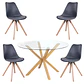 Mesa Valdivia Nordic Redonda Vidrio +4 Sillas Tulip Nordic – Comedor  - Miniatura 7