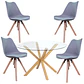 Mesa Valdivia Nordic Redonda Vidrio +4 Sillas Tulip Nordic – Comedor  - Miniatura 5