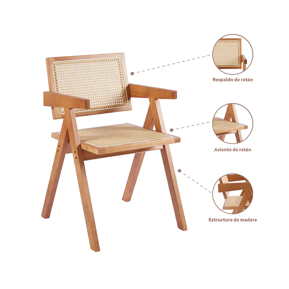 Silla Sitial Chandigarh Madera Rattan 4