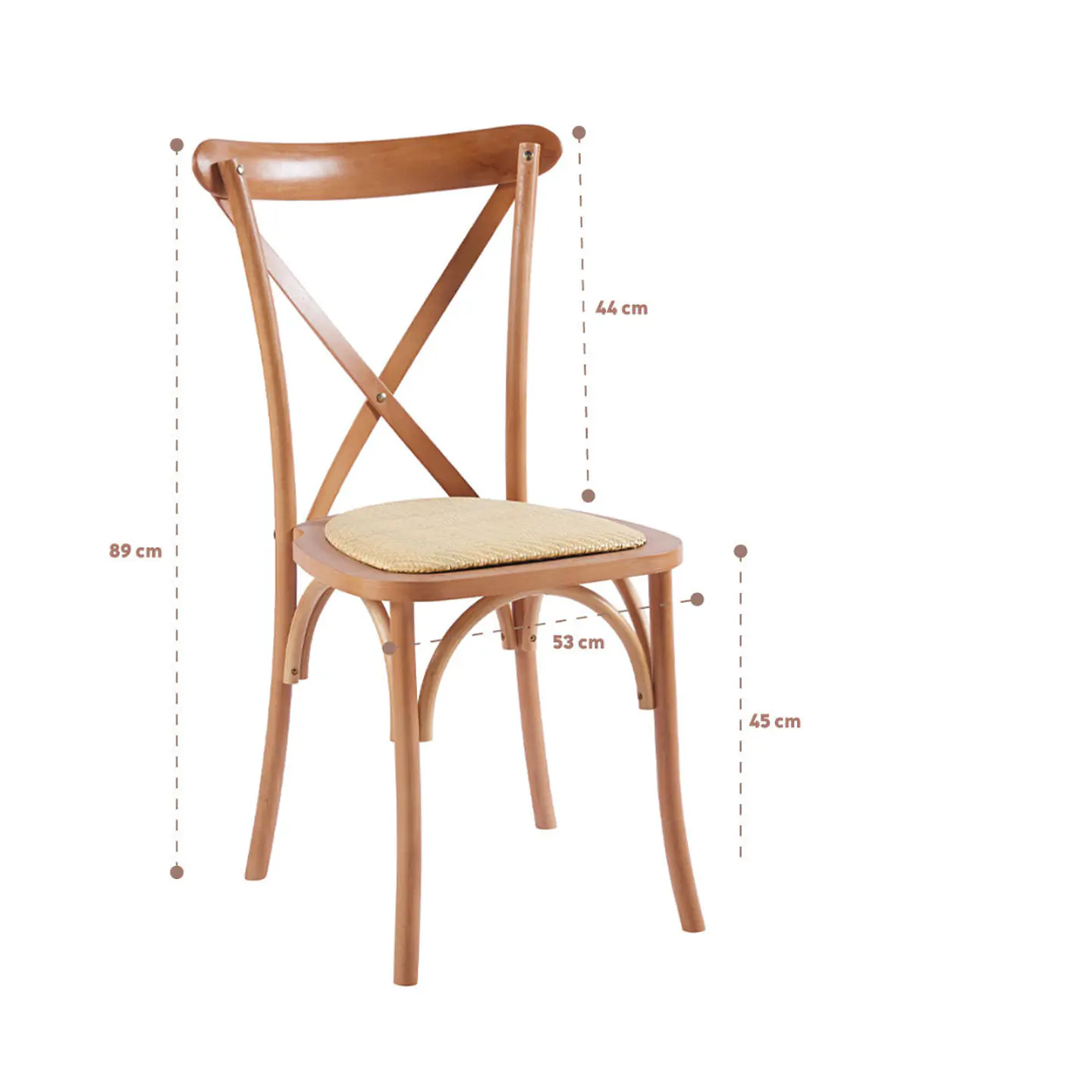 Silla Crossback Madera Rattan 8