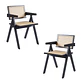 Pack 2 Silla Chandigarh Madera Rattan Comedor Living Cafetería - Miniatura 3