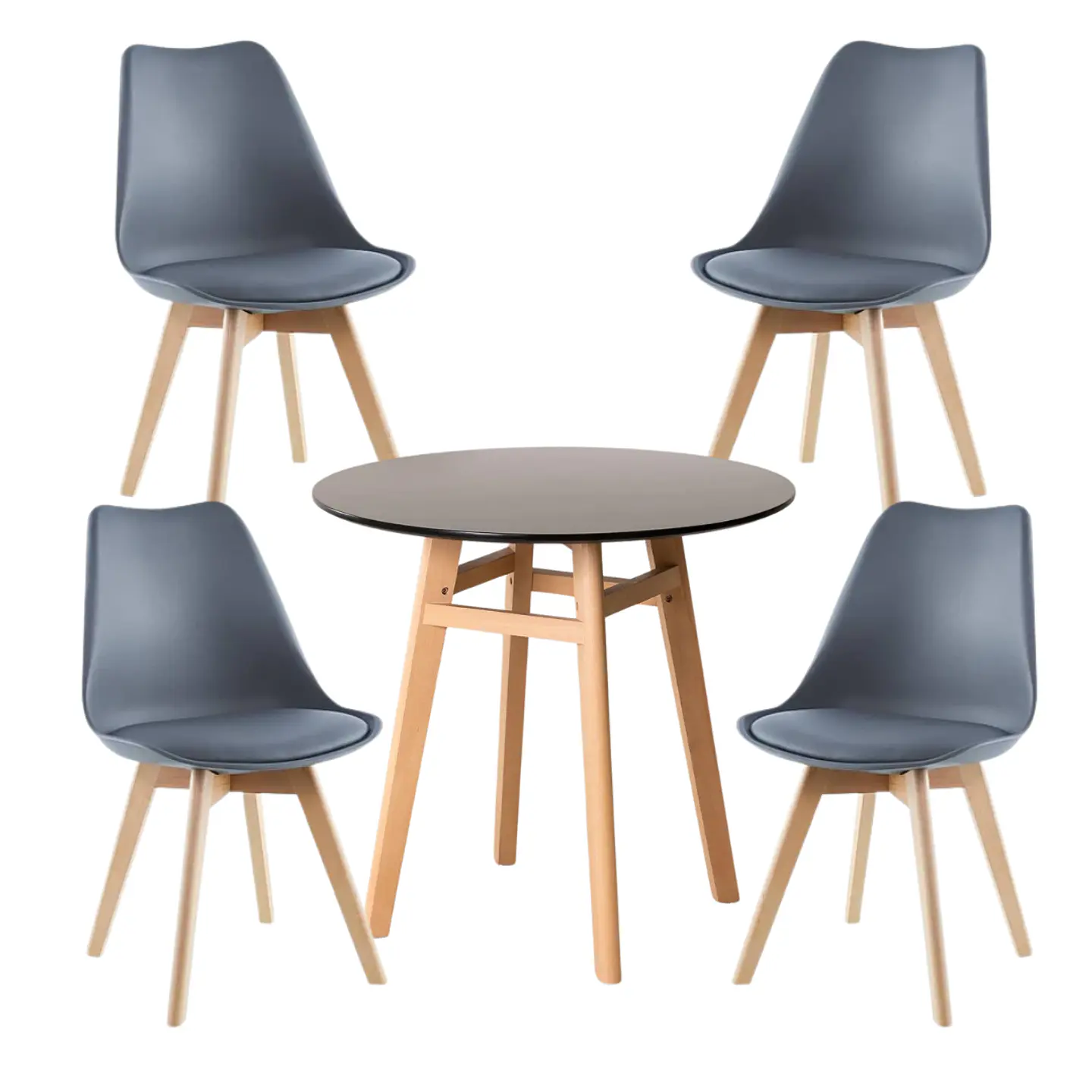 Comedor Redondo Vidrio 4 Sillas Tulip Nordic – Mesa 80cm 10