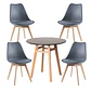 Comedor Redondo Vidrio 4 Sillas Tulip Nordic – Mesa 80cm - Miniatura 10