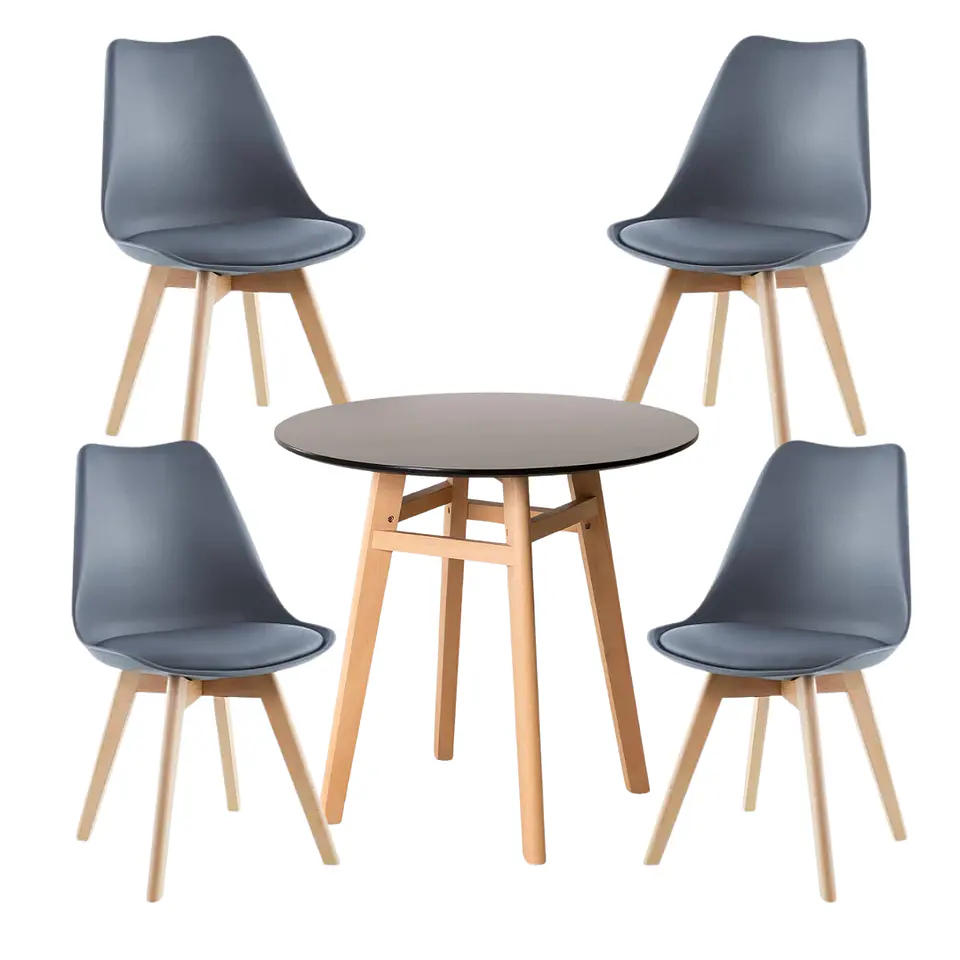 Comedor Redondo Vidrio 4 Sillas Tulip Nordic – Mesa 80cm 10