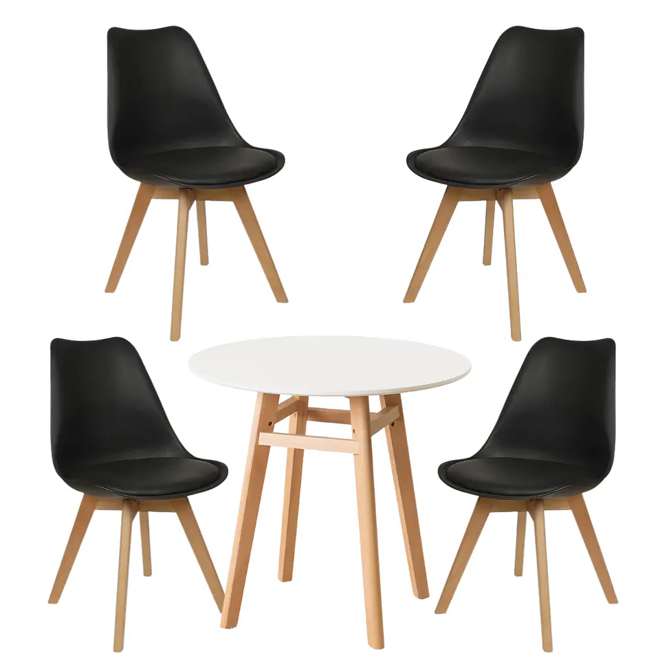 Comedor Redondo Vidrio 4 Sillas Tulip Nordic – Mesa 80cm 22