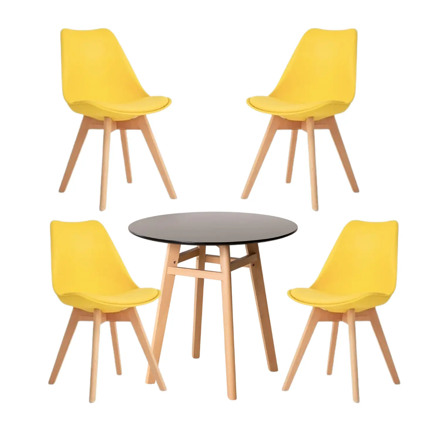 Comedor Redondo Vidrio 4 Sillas Tulip Nordic – Mesa 80cm 11