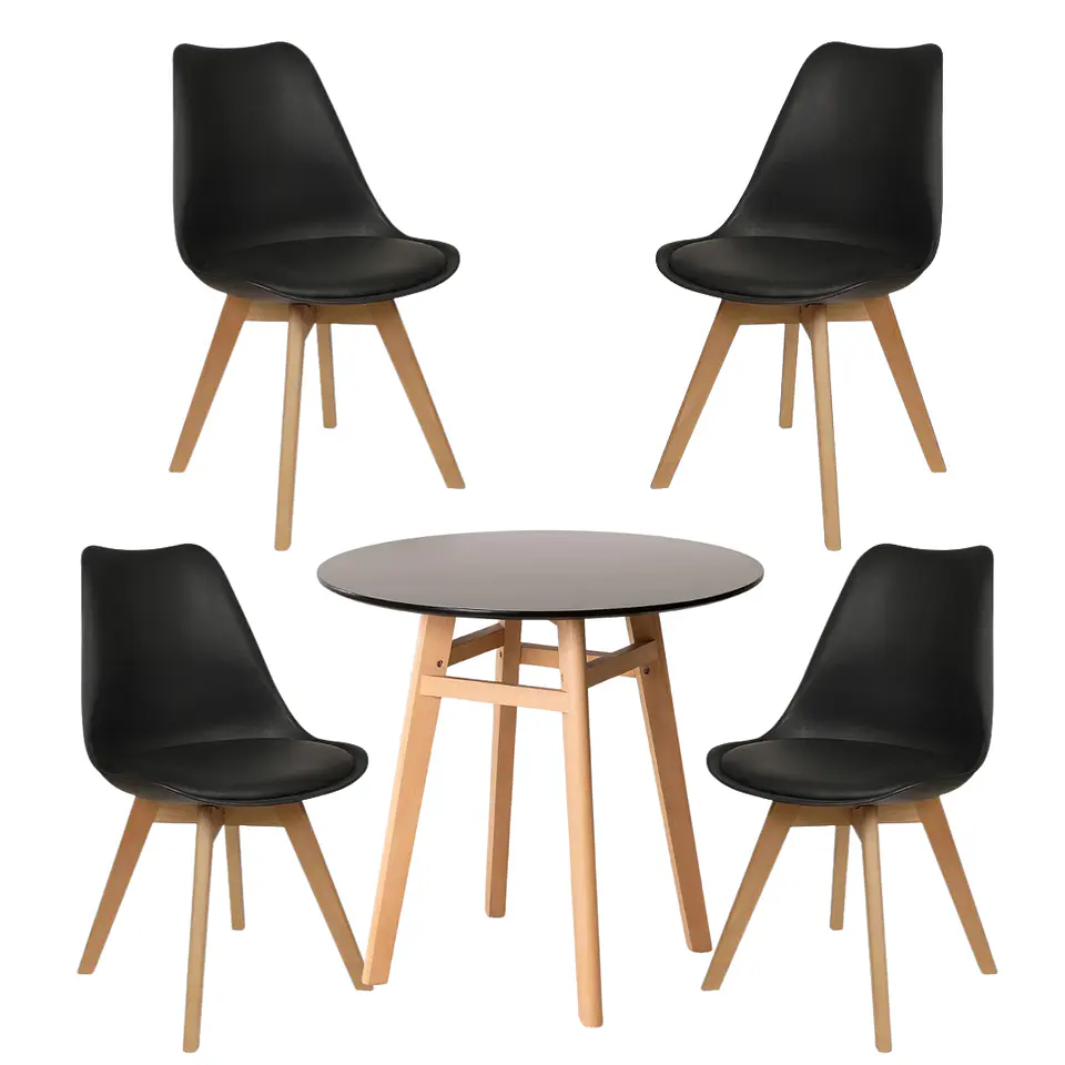 Comedor Redondo Vidrio 4 Sillas Tulip Nordic – Mesa 80cm 12