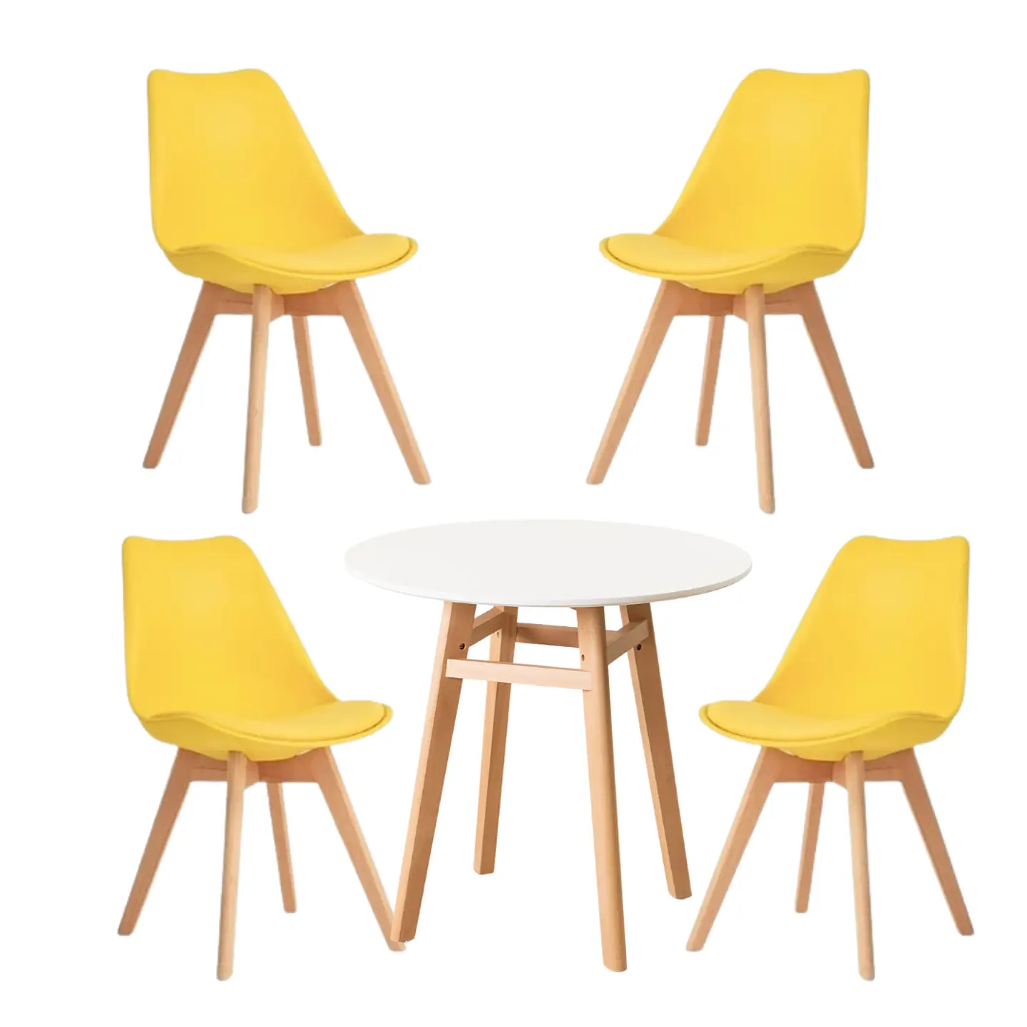 Comedor Redondo Vidrio 4 Sillas Tulip Nordic – Mesa 80cm 9