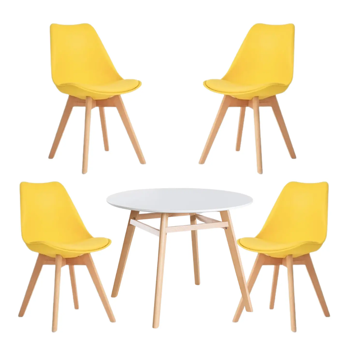 Comedor Redondo Vidrio 4 Sillas Tulip Nordic – Mesa 80cm 21