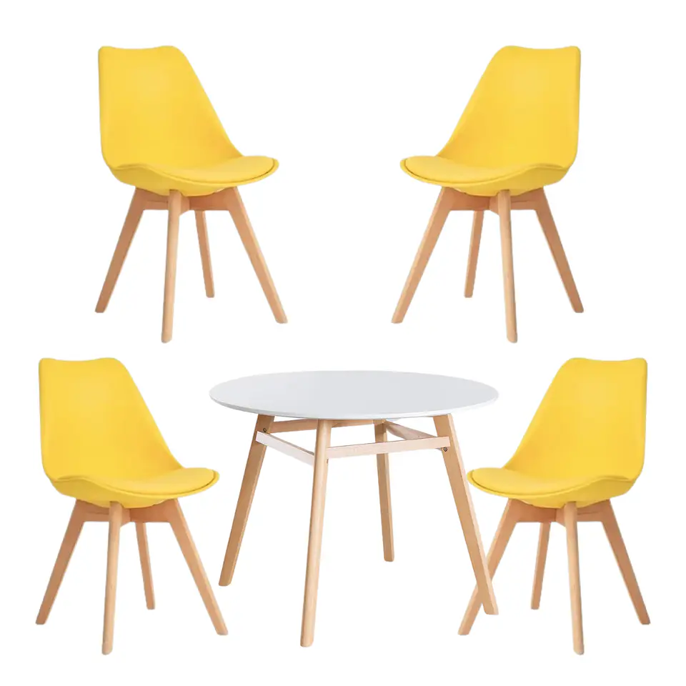 Comedor Redondo Vidrio 4 Sillas Tulip Nordic – Mesa 80cm 21