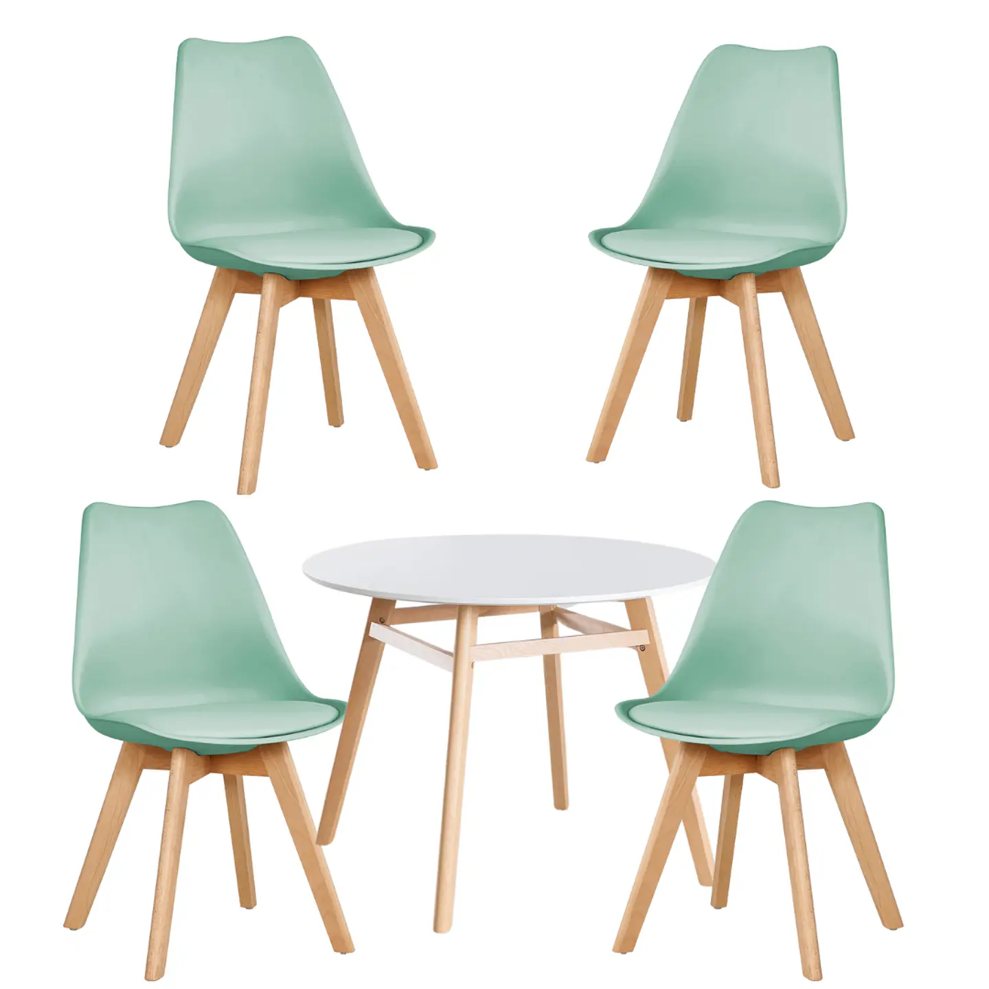 Comedor Redondo Vidrio 4 Sillas Tulip Nordic – Mesa 80cm 17