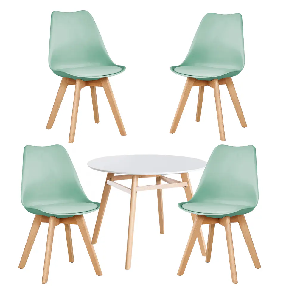 Comedor Redondo Vidrio 4 Sillas Tulip Nordic – Mesa 80cm 17