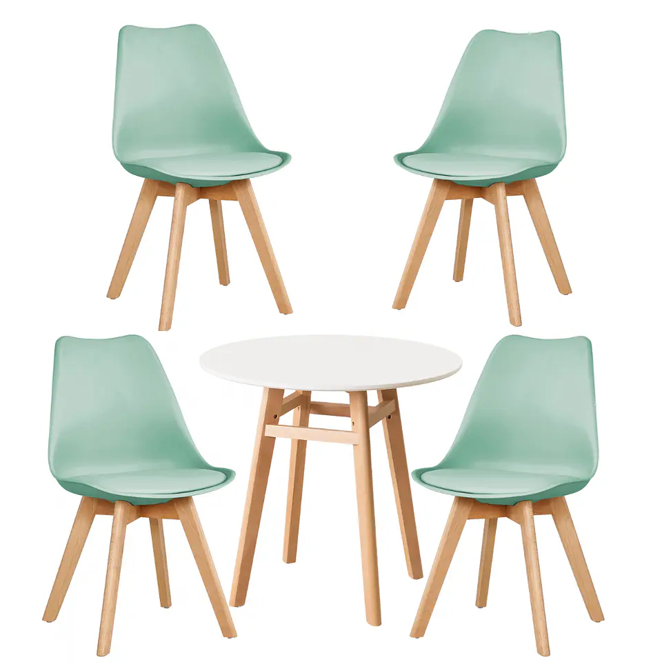 Comedor Redondo Vidrio 4 Sillas Tulip Nordic – Mesa 80cm 14