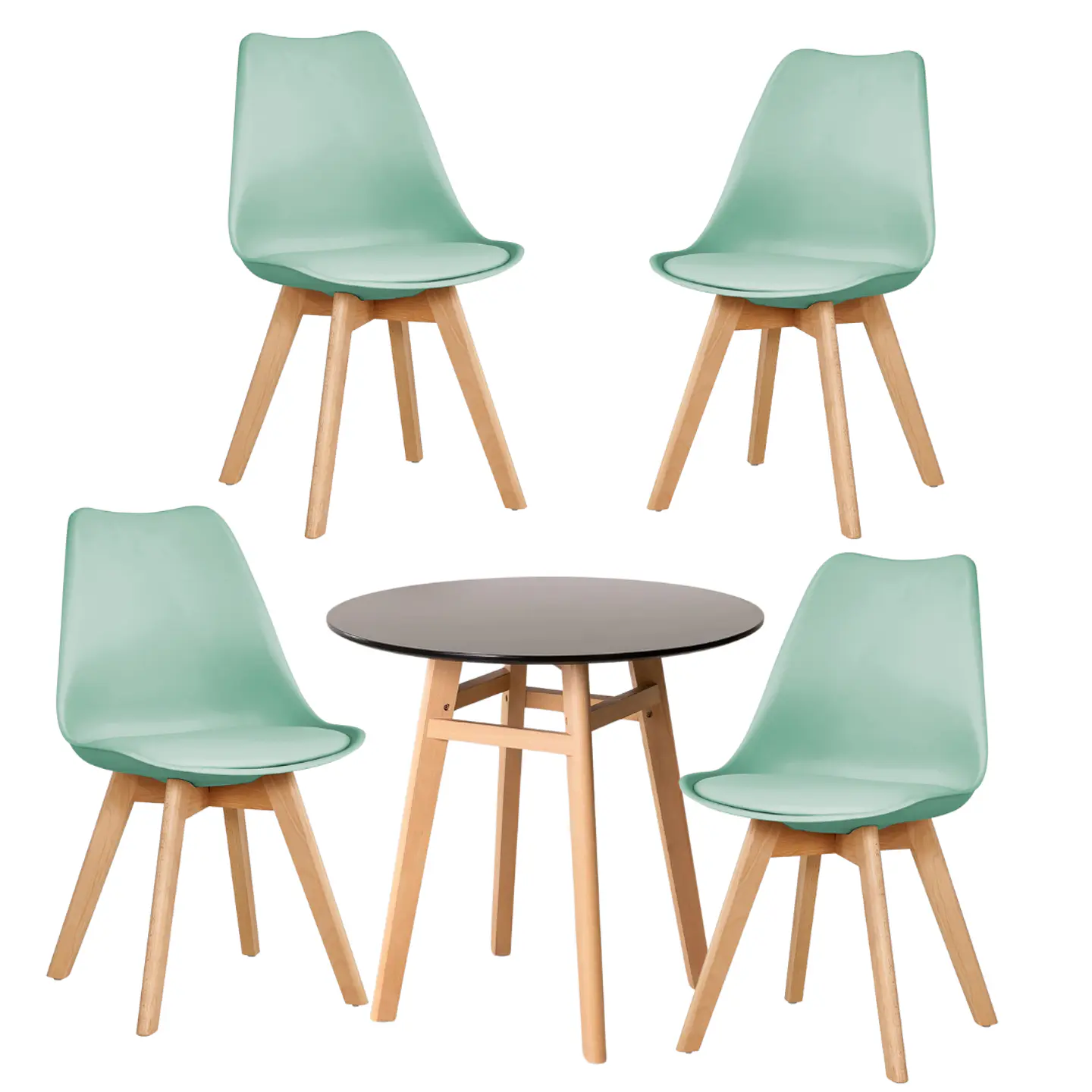 Comedor Redondo Vidrio 4 Sillas Tulip Nordic – Mesa 80cm 18