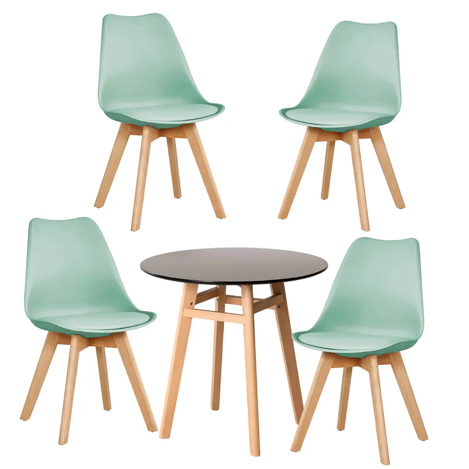 Comedor Redondo Vidrio 4 Sillas Tulip Nordic – Mesa 80cm 18