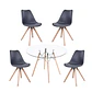 Comedor Redondo Vidrio 4 Sillas Nordic – Mesa 80cm - Miniatura 3