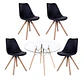 Comedor Redondo Vidrio 4 Sillas Nordic – Mesa 80cm - Miniatura 1