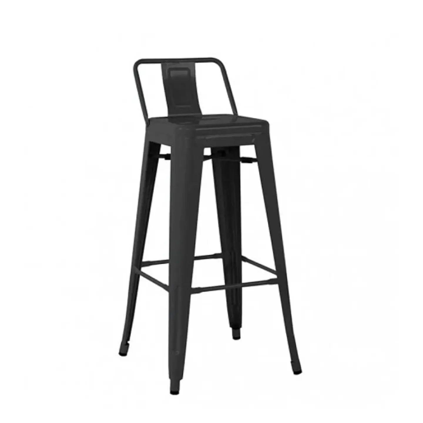 Taburete Bar Bajo Tolix Metal Negro 64cm 1