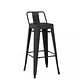 Taburete Bar Bajo Tolix Metal Negro 64cm - Miniatura 1