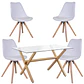 Comedor Rectangular Vidrio 4 Sillas Nordic – Mesa 100cm - Miniatura 2
