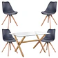Comedor Rectangular Vidrio 4 Sillas Nordic – Mesa 100cm - Miniatura 1