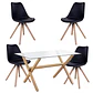 Comedor Rectangular Vidrio 4 Sillas Nordic – Mesa 100cm - Miniatura 3