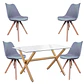 Comedor Rectangular Vidrio 4 Sillas Nordic – Mesa 100cm - Miniatura 4
