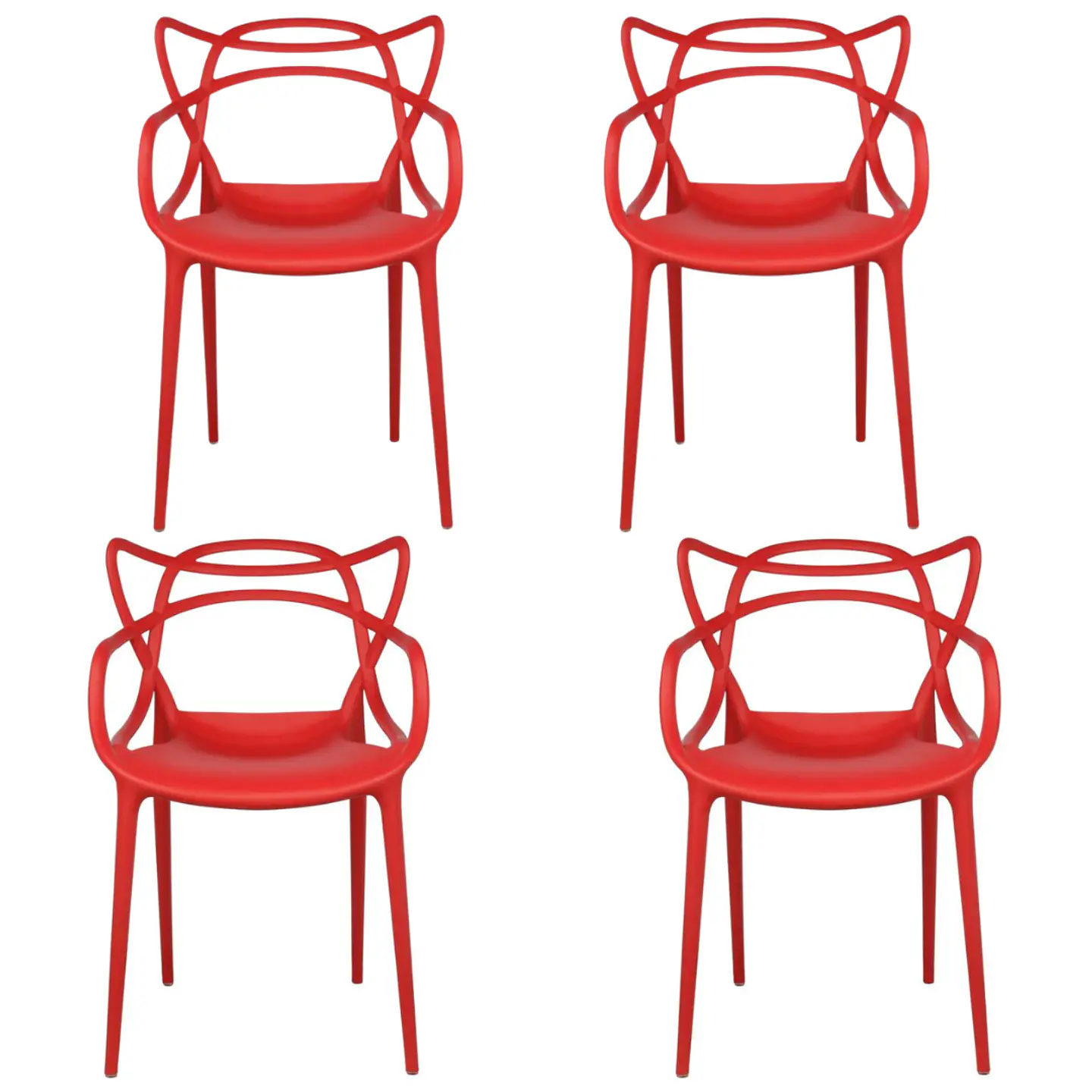 Pack de 4 Sillas Master Polipropileno Apilable- comedor terraza restaurant 6