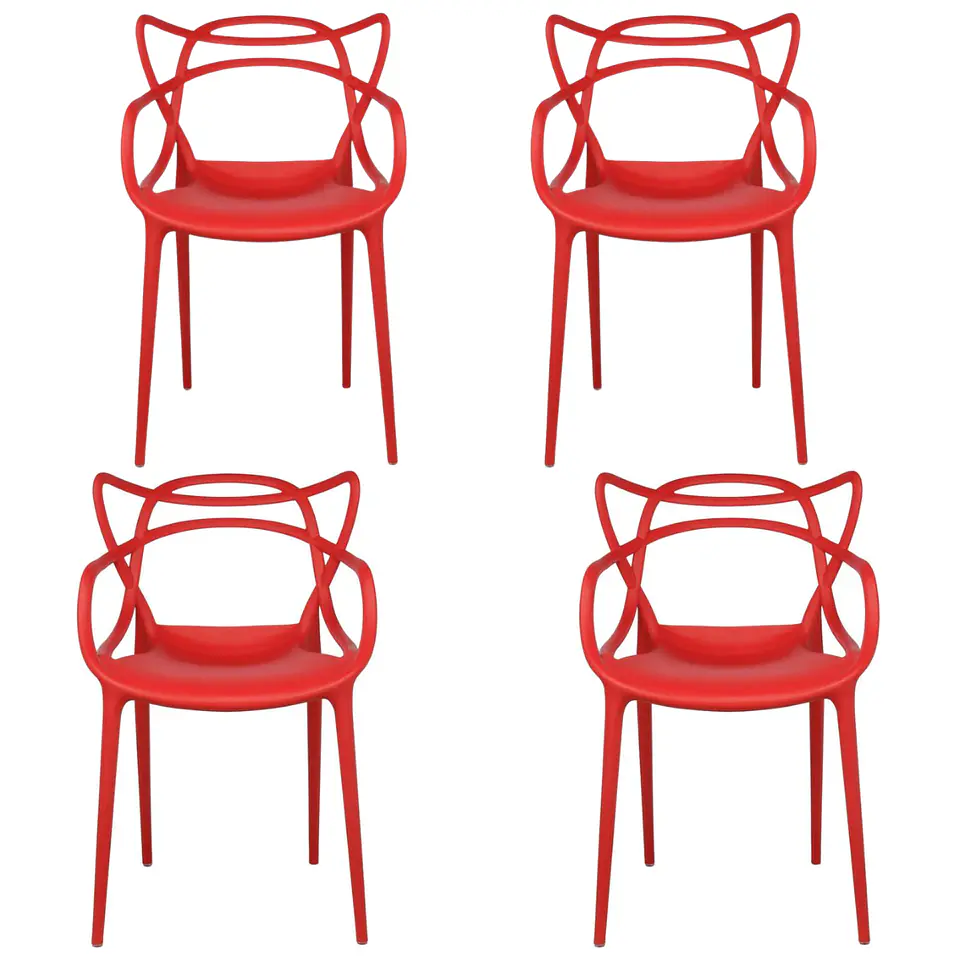 Pack de 4 Sillas Master Polipropileno Apilable- comedor terraza restaurant 6