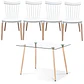 Comedor Rectangular Vidrio 4 Sillas Eames – Mesa 100cm - Miniatura 4