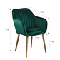 Pack 2 Butaca Diamante velvet estructura de madera- living comedor recepcion - Miniatura 6